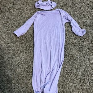 Newborn knitted gown and headband